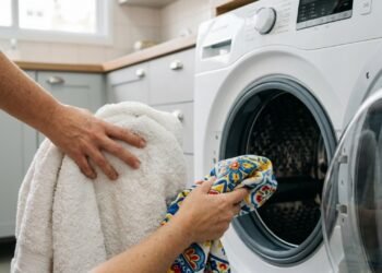O que acontece quando você lava toalhas de banho e de cozinha juntas na máquina de lavar