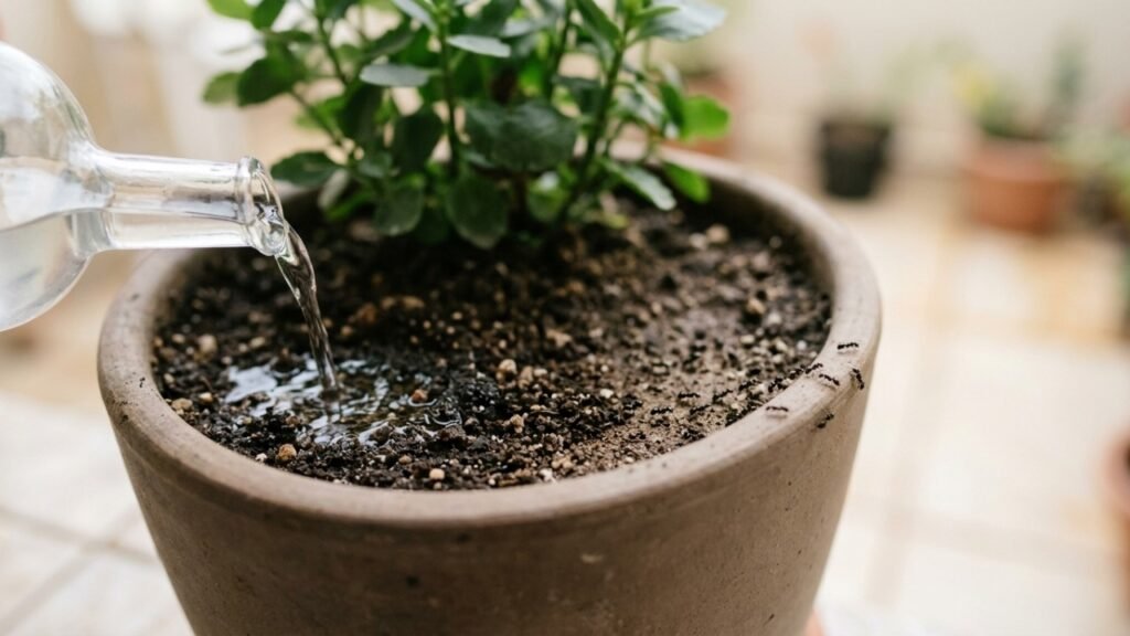 Nem inseticida, nem veneno forte: uma colher deste sal mineral ajuda a afastar formigas escondidas nos vasos