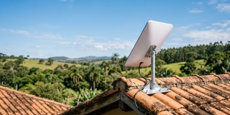 A internet por órbita baixa atende regiões isoladas sem depender de redes físicas.