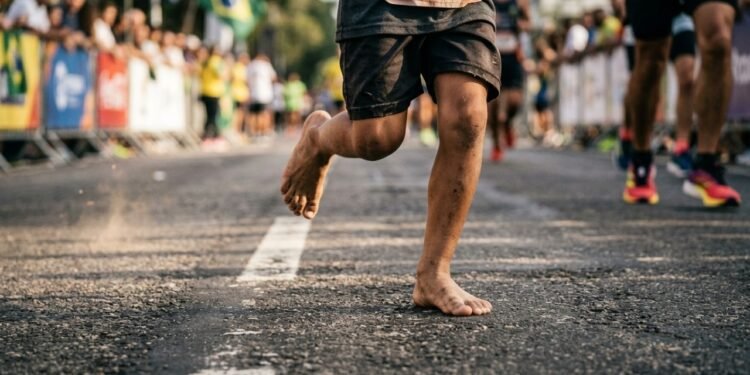 Menino de 8 anos que corria descalço venceu uma corrida, ganhou um tênis de uma atleta famosa e emocionou o país