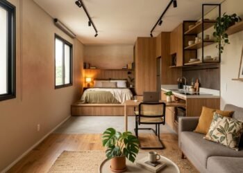 Esta casa de 35 metros quadrados é o exemplo perfeito de como ampliar um espaço pequeno através da cor e da decoração