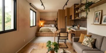 Esta casa de 35 metros quadrados é o exemplo perfeito de como ampliar um espaço pequeno através da cor e da decoração