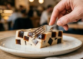 O truque simples para a gelatina de café em mosaico não desmoronar