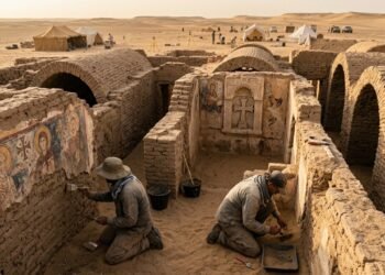 Arqueólogos encontram cidade religiosa de 1.500 anos escondida no deserto do Egito e revelam segredos antigos
