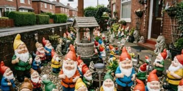 Casal enche jardim com gnomos, estátuas e abrigo para animais, irrita vizinhos e vira alvo de reclamações no bairro