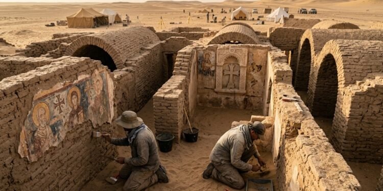Arqueólogos encontram cidade religiosa de 1.500 anos escondida no deserto do Egito e revelam segredos antigos