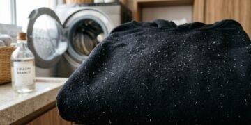 Nem rolo adesivo nem escova: o truque com vinagre branco para evitar que roupas novas soltem fiapos.