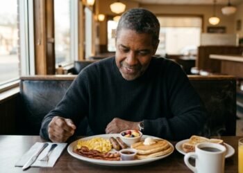 Aos 71 anos, Denzel Washington mantém treino e cuidados com a saúde sem abrir mão de bacon, ovos e rabanada