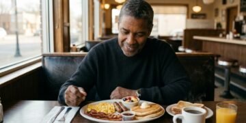 Aos 71 anos, Denzel Washington mantém treino e cuidados com a saúde sem abrir mão de bacon, ovos e rabanada