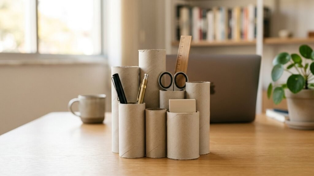 Não descarte os tubos de papel higiênico: transforme-os em uma decoração delicada para a mesa