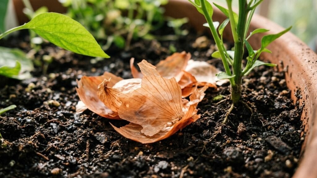 Pare de jogar casca de cebola no lixo: um preparo simples pode transformar o que seria descartado em um aliado do jardim