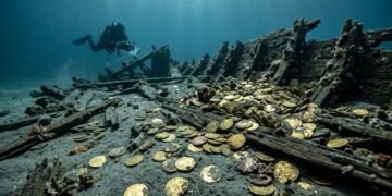 Mergulhadores encontraram mais de 400 moedas de ouro e levaram 30 anos para descobrir qual navio as transportava