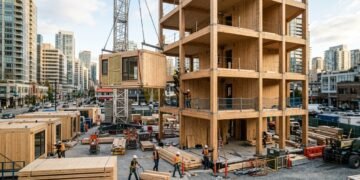 Engenheiros austríacos patenteiam o primeiro sistema plug-and-play do mundo capaz de construir arranha-céus de madeira com até 24 andares de altura