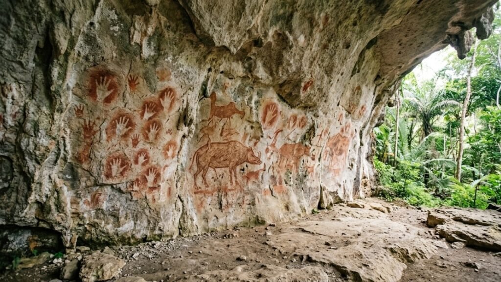 Pinturas deixadas por humanos há 40 mil anos na Indonésia revelaram que a arte complexa já existia muito além da Europa