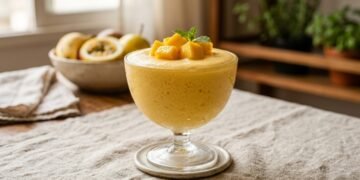 Como fazer gelatina espumosa de manga com poucos ingredientes na sua cozinha