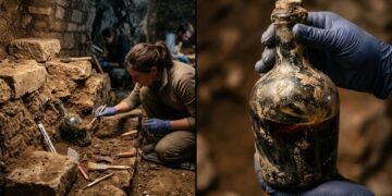 Arqueólogos encontram em tumba romana selada o vinho líquido mais antigo do mundo, preservado por cerca de 2 mil anos ao lado de restos humanos