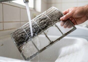 Filtro sujo do ar-condicionado faz o aparelho gastar mais e limpeza pode reduzir o consumo em até 15%