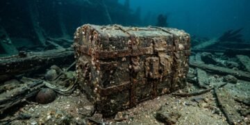 Arqueólogos encontraram um baú ainda fechado no Rooswijk, mas abri-lo agora pode destruir tudo o que existe dentro