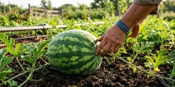 A técnica de cultivo que ajuda a produzir melancias firmes, doces e bem formadas
