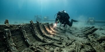 Durante um projeto de rotina de instalação de um oleoduto, trabalhadores descobriram acidentalmente um navio de madeira naufragado do século XVIII