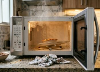O alerta escondido no micro-ondas que muita gente só percebe quando o prato começa a travar