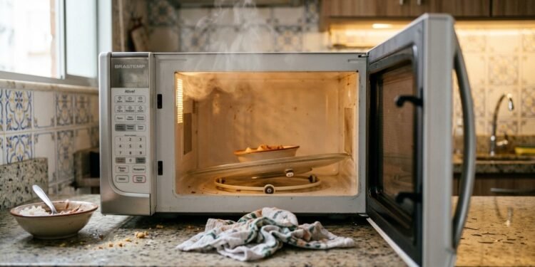 O alerta escondido no micro-ondas que muita gente só percebe quando o prato começa a travar