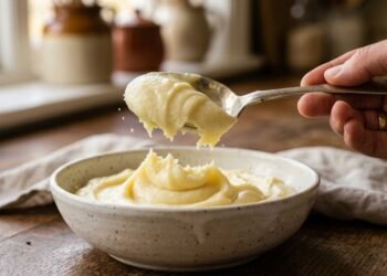 Para fazer um purê de batatas cremoso, você precisa amassá-las e não adicionar mais manteiga ou queijo