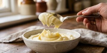 Para fazer um purê de batatas cremoso, você precisa amassá-las e não adicionar mais manteiga ou queijo