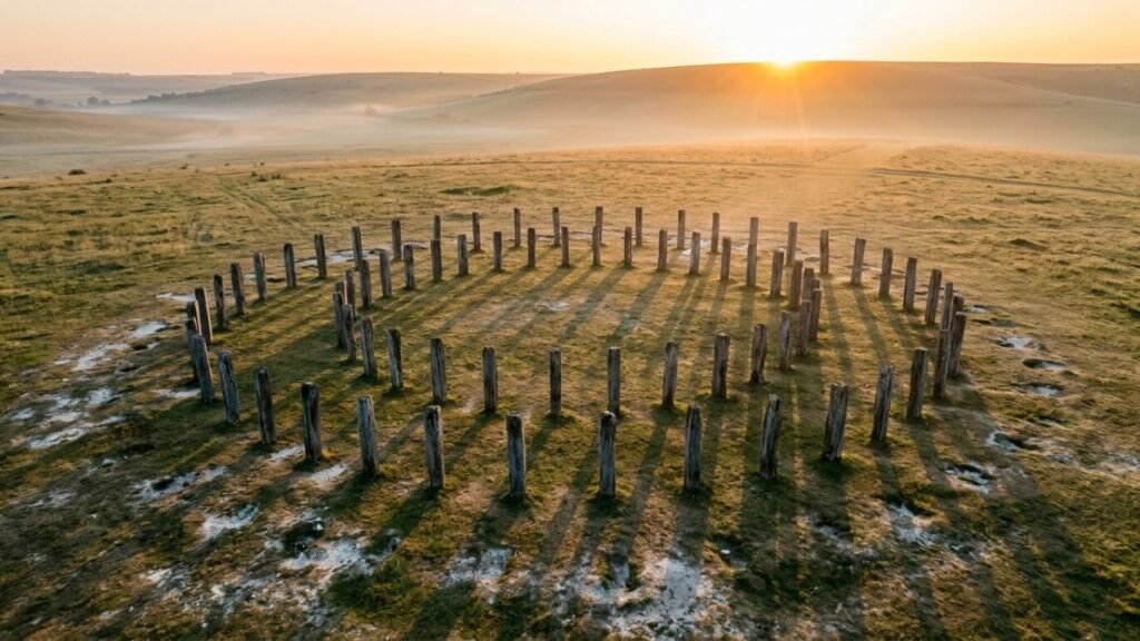 Arqueólogos encontraram 48 fossos alinhados com o Sol e acreditam ter descoberto um protótipo de Stonehenge