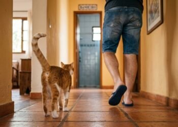 Gatos seguem seus donos até o banheiro por 5 razões, e uma delas está diretamente ligada à sensação de segurança