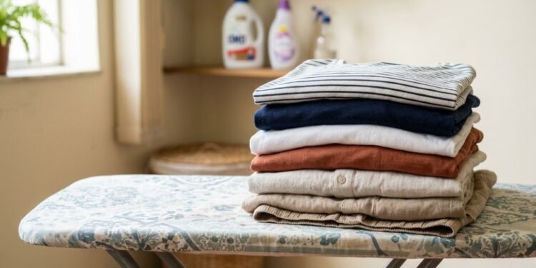 Juntar bastante roupa para passar de uma só vez evita ligar o ferro várias vezes e reduz o gasto de energia