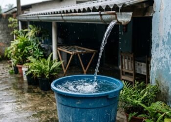 Hábito de guardar água da chuva ajuda a lavar o quintal e regar as plantas sem gastar água da torneira