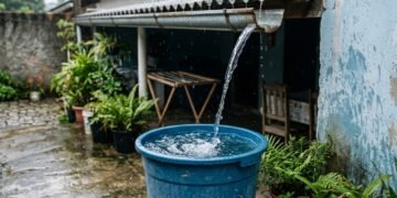 Hábito de guardar água da chuva ajuda a lavar o quintal e regar as plantas sem gastar água da torneira