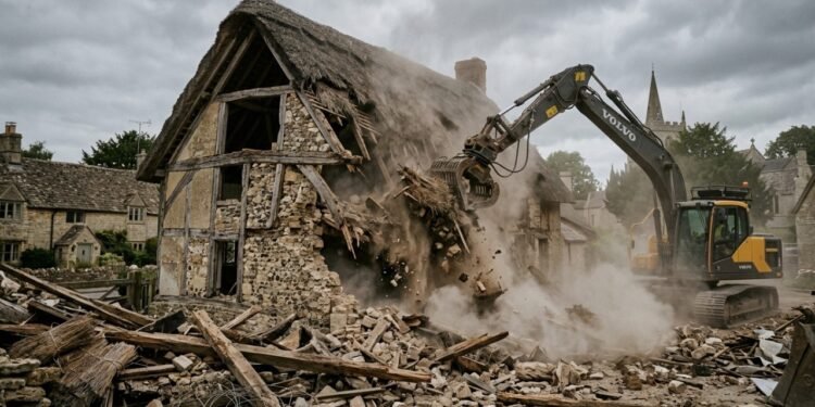 Mulher derruba casa histórica de 300 anos sem autorização e prefeitura manda reconstruir o imóvel