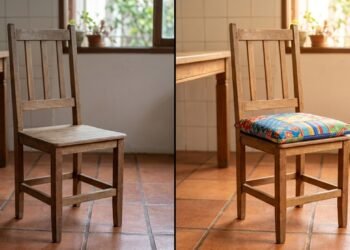 Como renovar as cadeiras de cozinha com almofadas coloridas