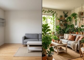 Como transformar uma sala comum em uma pequena floresta sem bloquear a luz ou lotar o espaço