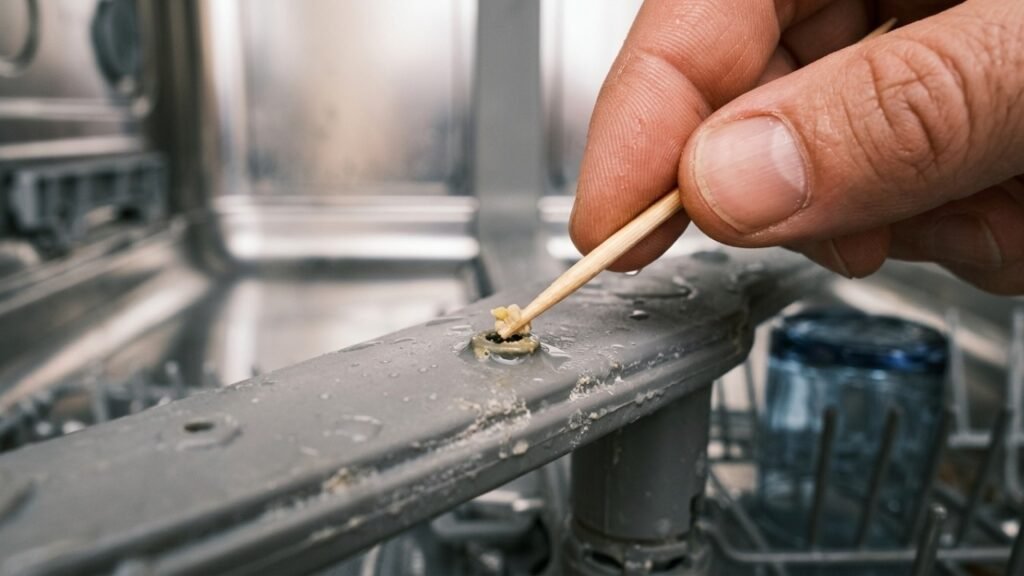 Um simples palito de dente pode ajudar a prolongar a vida útil da lava-louças