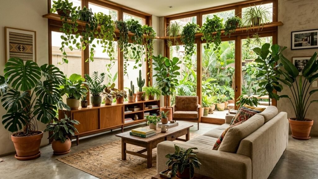 Como transformar uma sala comum em uma pequena floresta sem bloquear a luz ou lotar o espaço