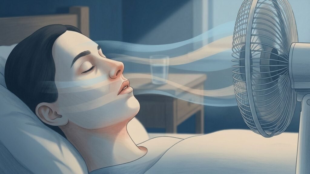 Você dorme com o ventilador apontado para o rosto? Isso explica a garganta seca e o nariz entupido ao acordar