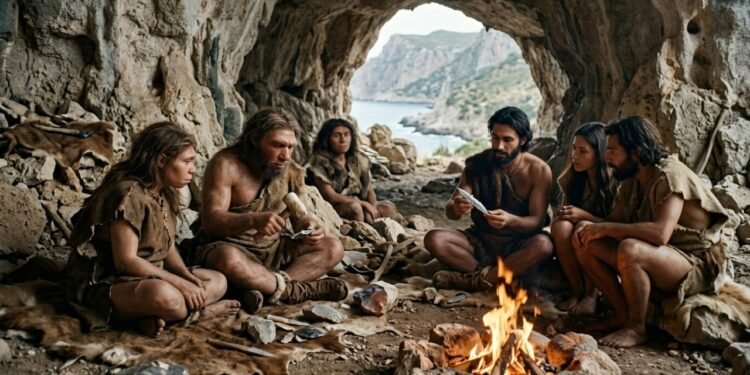 Ferramentas, ossos e pequenas conchas encontrados em uma caverna levantaram uma possibilidade inesperada sobre a relação entre neandertais e Homo sapiens