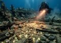Mergulhadores encontraram mais de 400 moedas de ouro no fundo do mar e levaram 30 anos para identificar de onde elas vieram