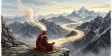 Provérbio tibetano: "O que somos hoje depende do que pensamos ontem, e nossos pensamentos presentes moldam nosso futuro."