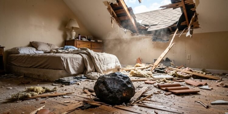 Um meteorito que caiu através do telhado de uma casa em Nova Jersey pode revelar as origens dos ingredientes da vida