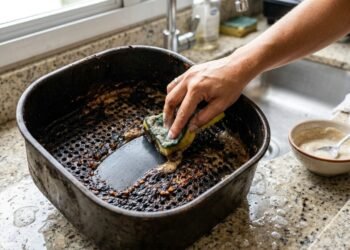 3 ingredientes simples podem ajudar a limpar a airfryer antes que a gordura vire fumaça e mau cheiro