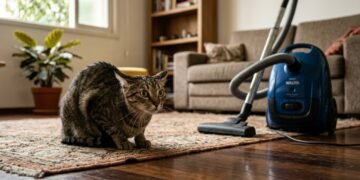 Por que os gatos têm medo do barulho de secadores de cabelo e aspiradores de pó? Como diminuir esse medo