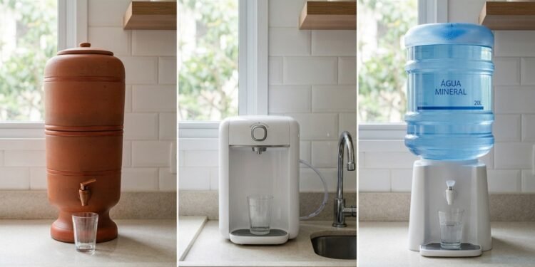 Filtro de barro, purificador ou água mineral: qual opção pesa menos no bolso