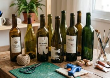 Como reutilizar garrafas de vinho vazias com sofisticação