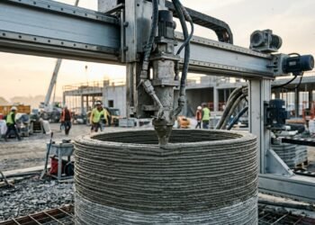 Automação tecnológica em canteiros de obras otimiza insumos e reduz impactos ambientais globais.