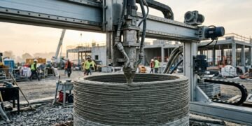 Automação tecnológica em canteiros de obras otimiza insumos e reduz impactos ambientais globais.
