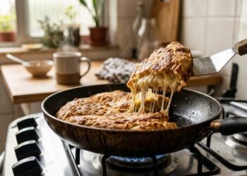 Receita de pão recheado na frigideira que fica pronta em 10 minutos
